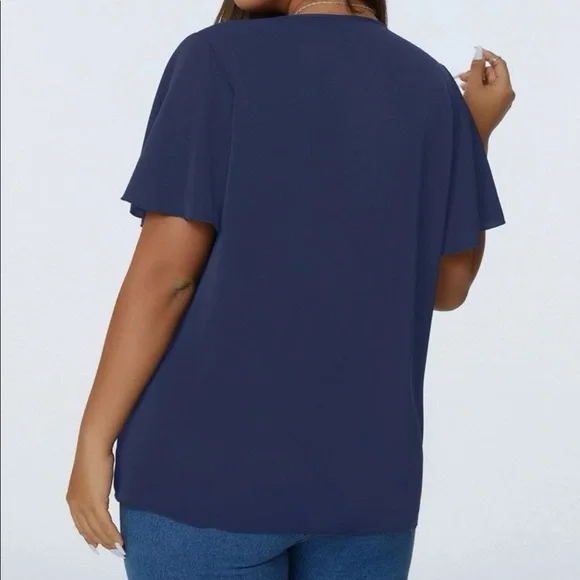 NWOT Shein Flutter Sleeve Blouse 3X - Picture 4 of 10